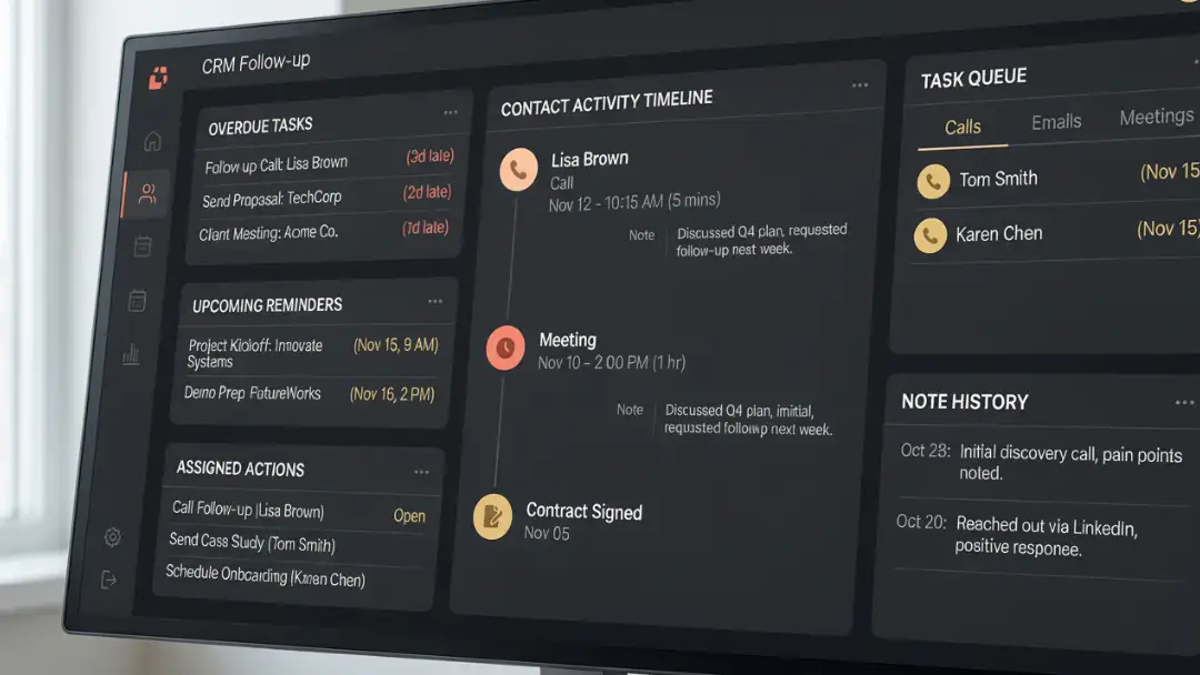 dark mode crm dashboard interface monitor