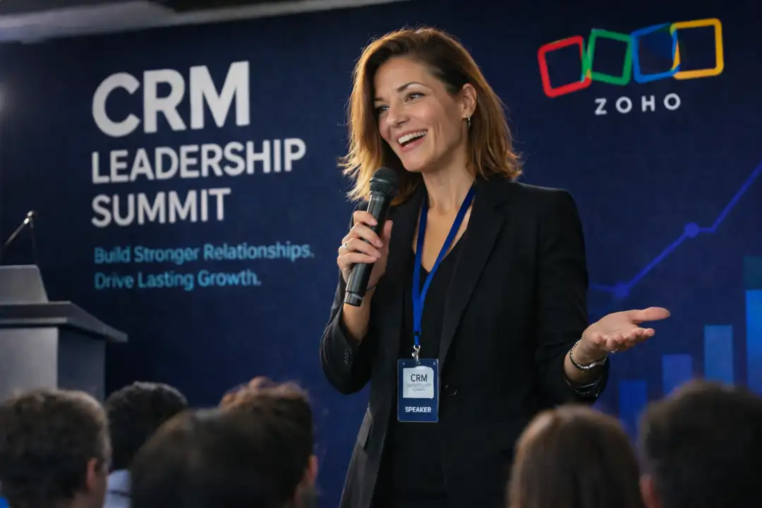 tonya sanchez speaking at zoho crm leadership summit